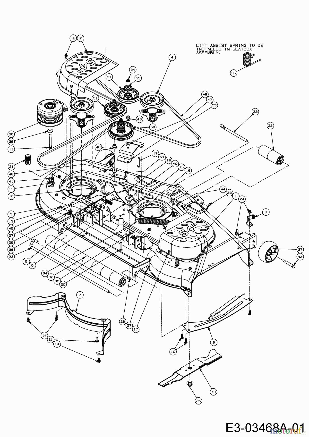 cub cadet rzt 54 parts diagram