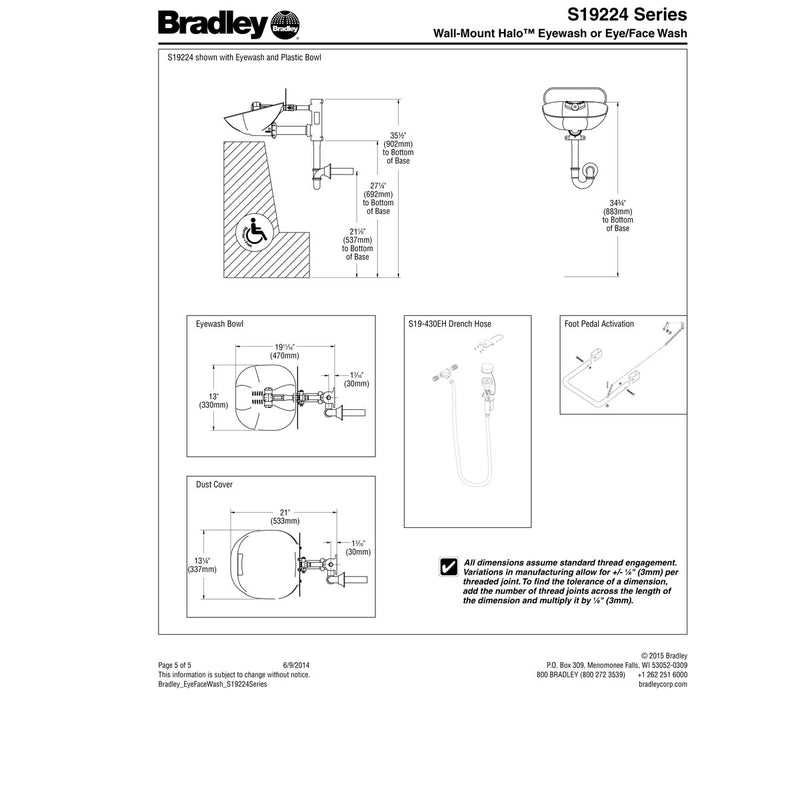 bradley eyewash parts diagram