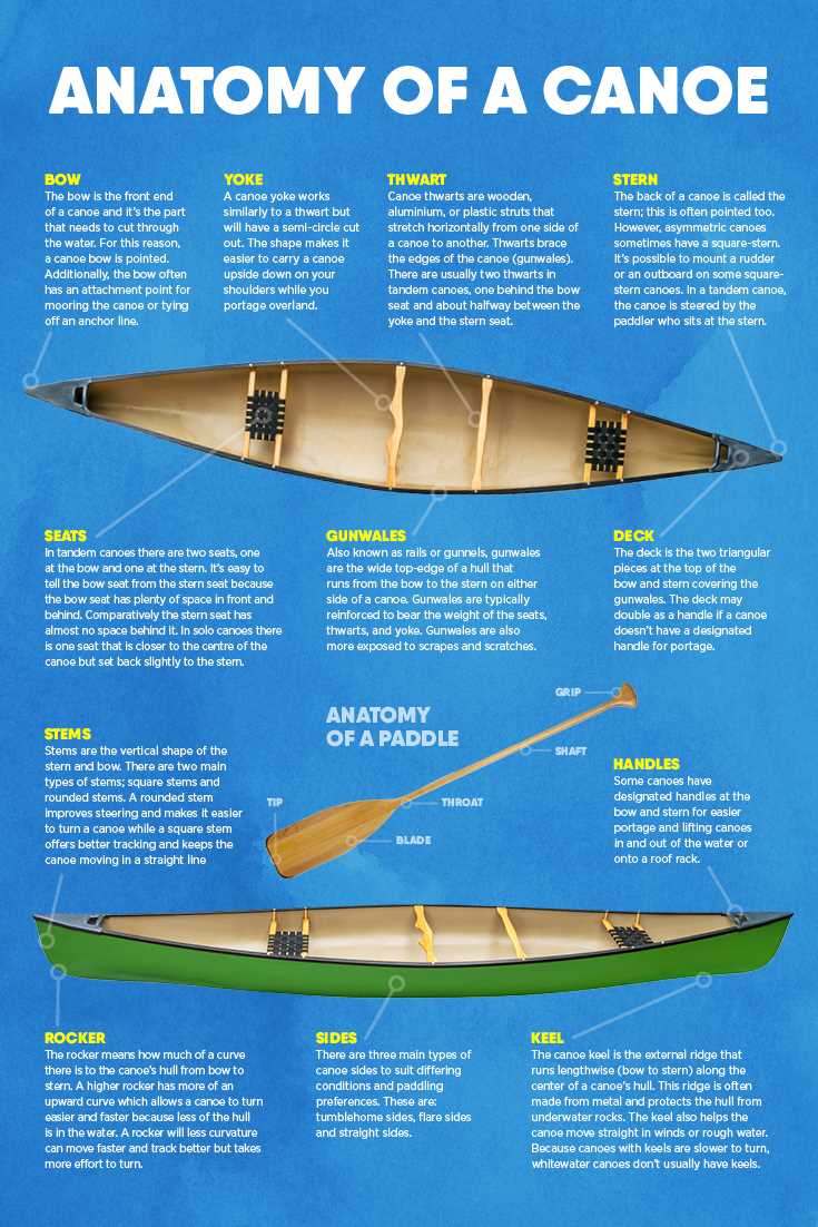 parts of a canoe paddle diagram