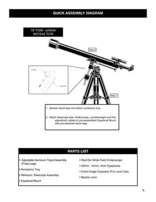 meade telescope parts diagram