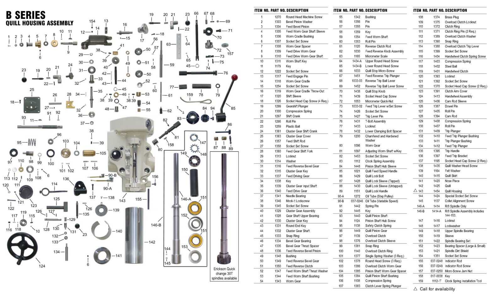 bridgeport milling machine parts diagram