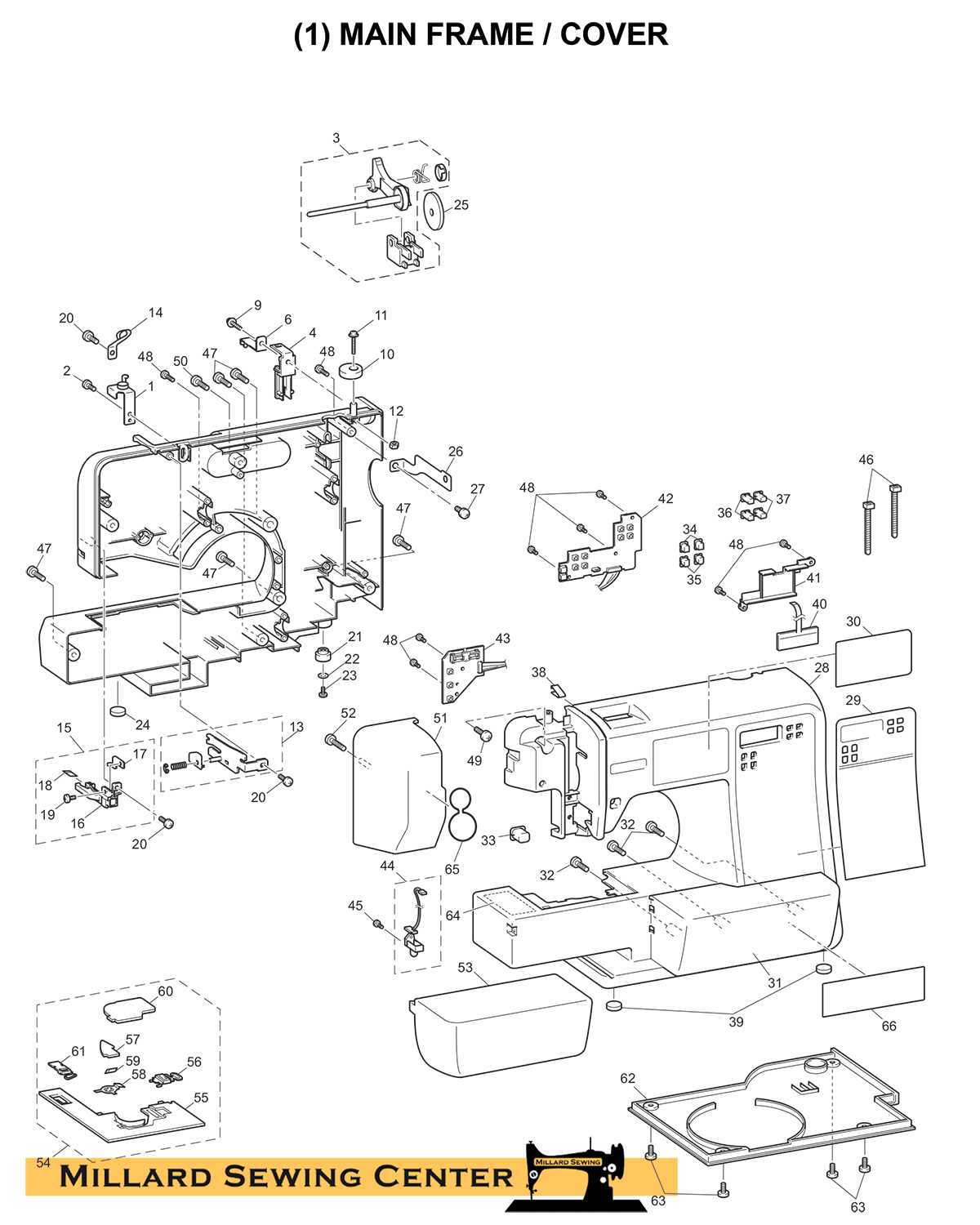 brother sewing machine parts diagram