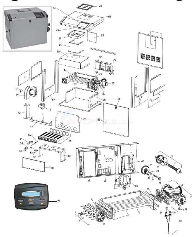 jandy lxi heater parts diagram