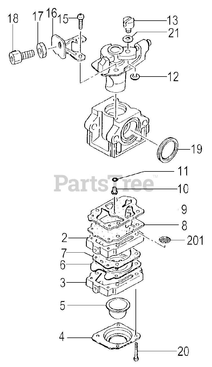 brush cutter parts diagram