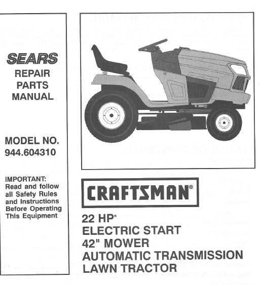 craftsman riding lawn mower engine parts diagram