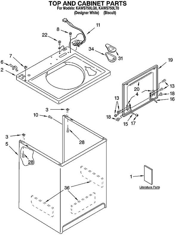 kitchenaid washing machine parts diagram