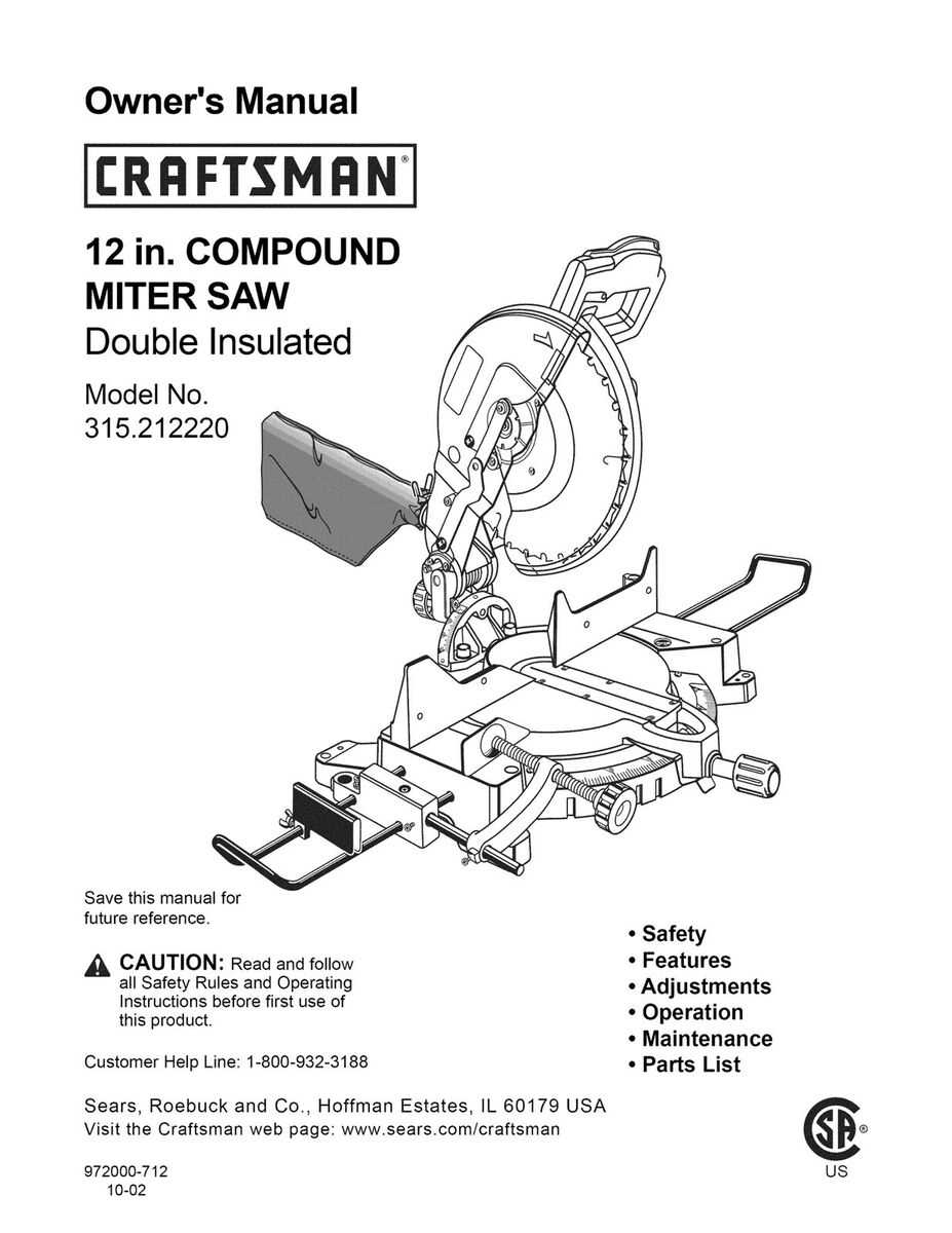 craftsman miter saw parts diagram