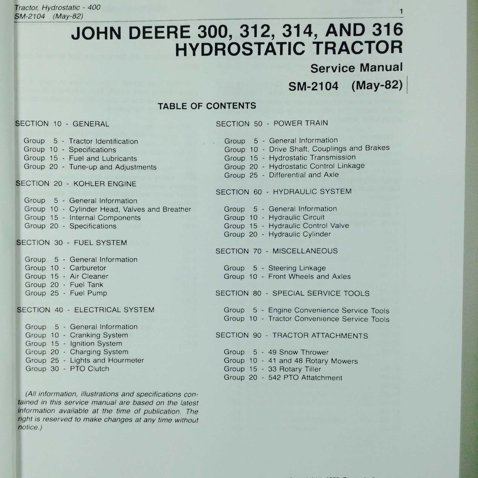 john deere 314 parts diagram