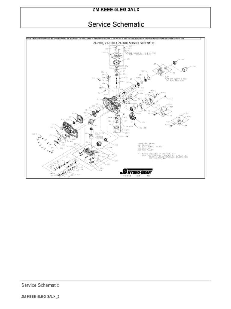 hydro gear zt 2800 parts diagram