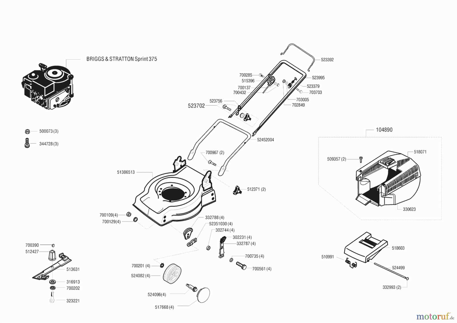 briggs and stratton sprint 375 parts diagram