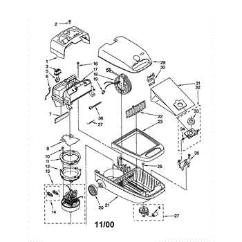 canister vacuum kenmore vacuum model 116 parts diagram