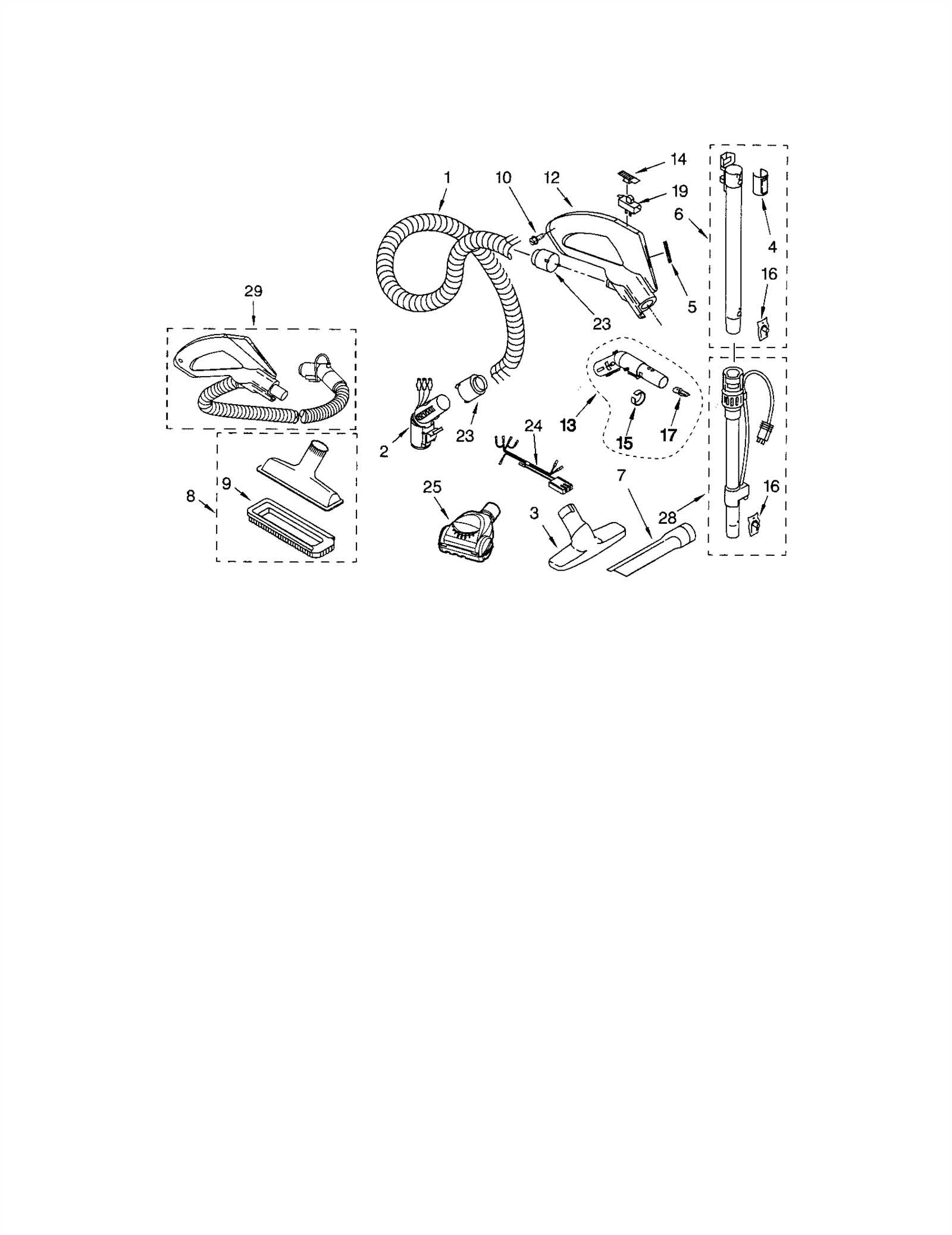 canister vacuum kenmore vacuum model 116 parts diagram