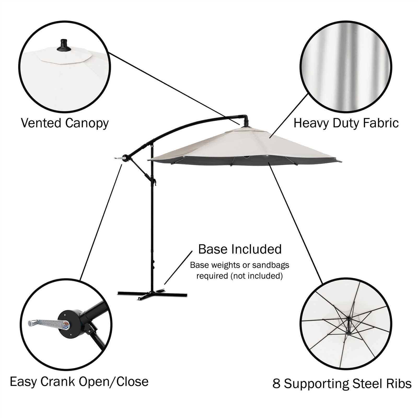 cantilever umbrella parts diagram