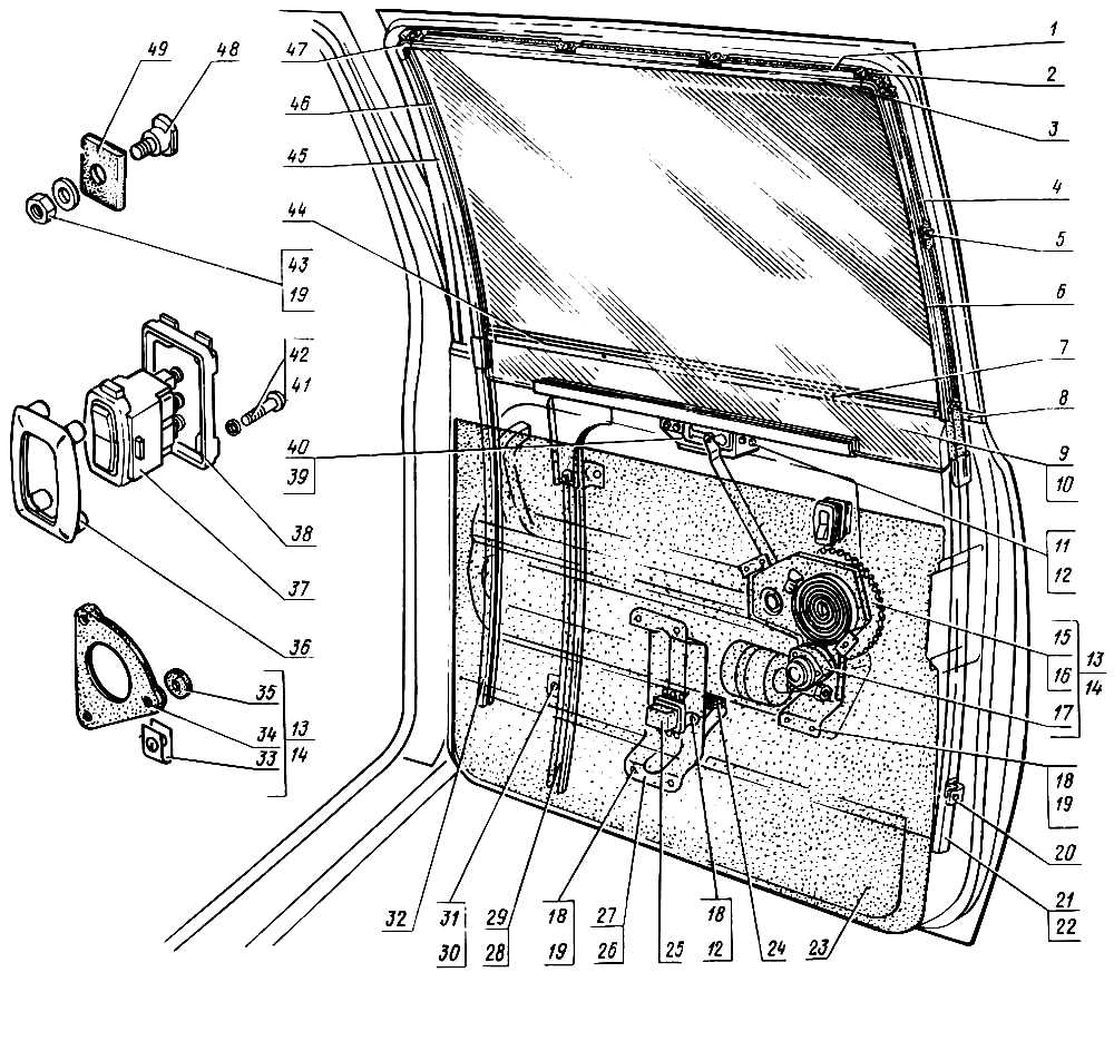 car door parts diagram with names