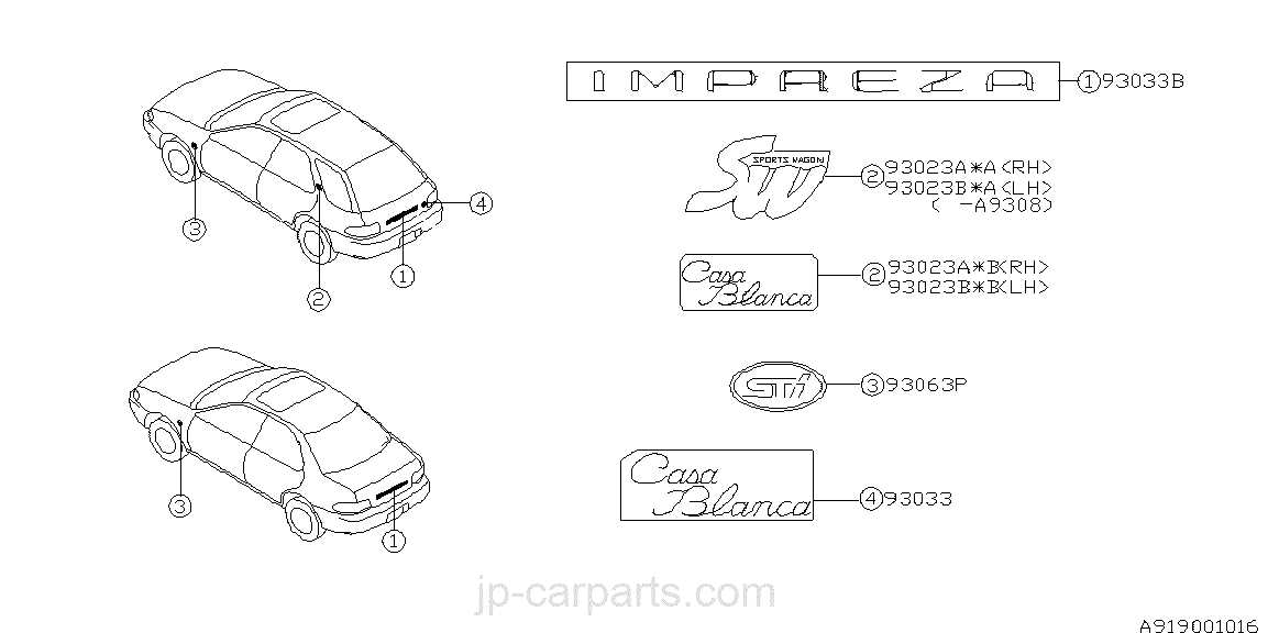 car parts diagram exterior