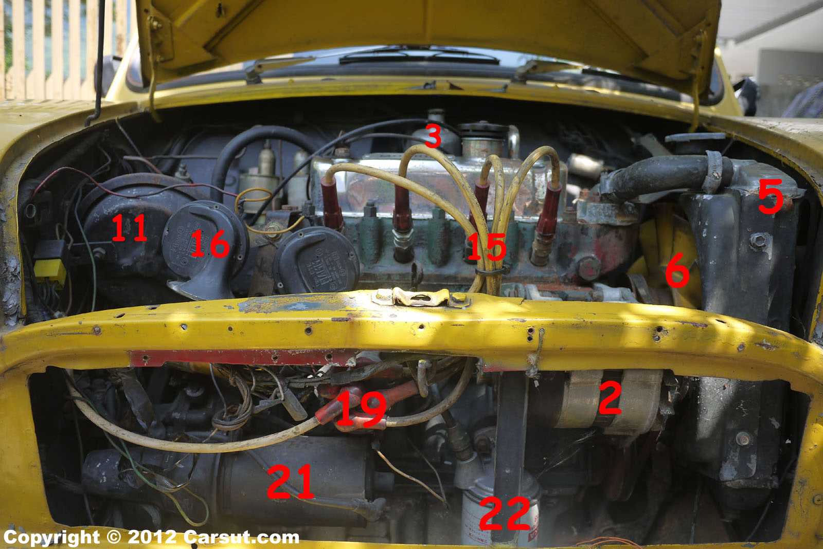 car parts under the hood diagram