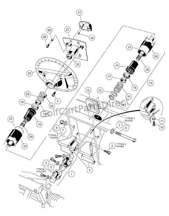 car steering parts diagram