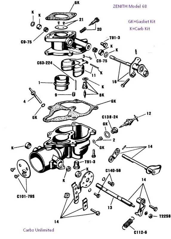 carburetor parts diagram