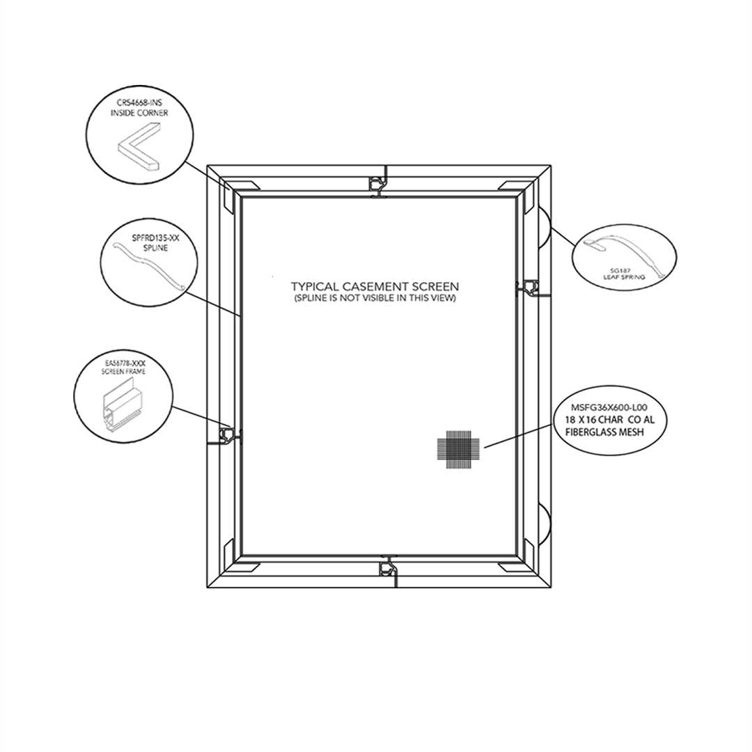 casement window parts diagram