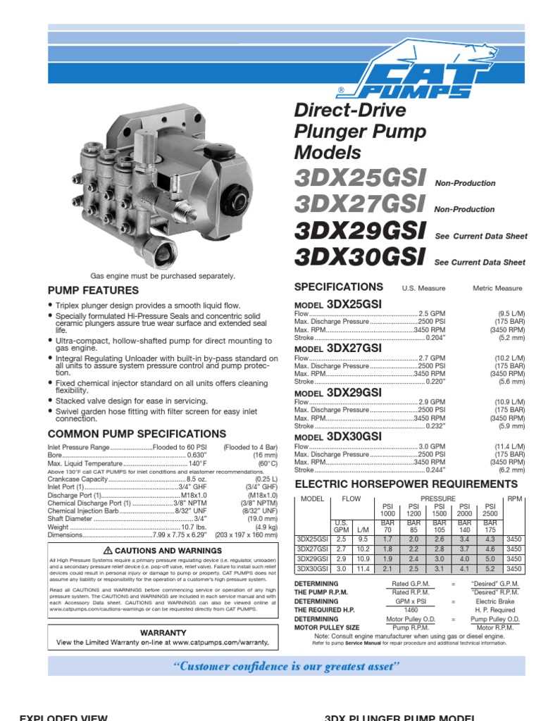 cat pump 3dx29gsi parts diagram