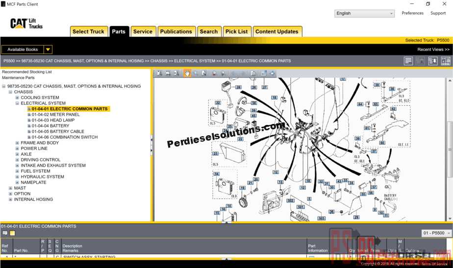 caterpillar cat forklift parts diagram