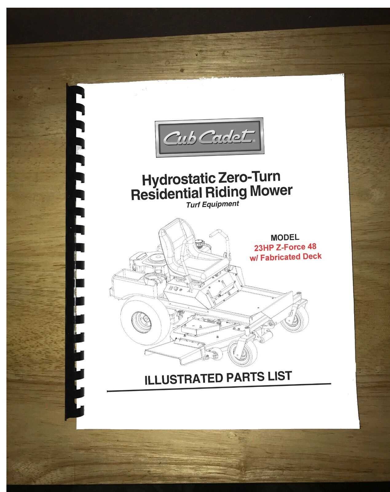 cub cadet rzt parts diagram