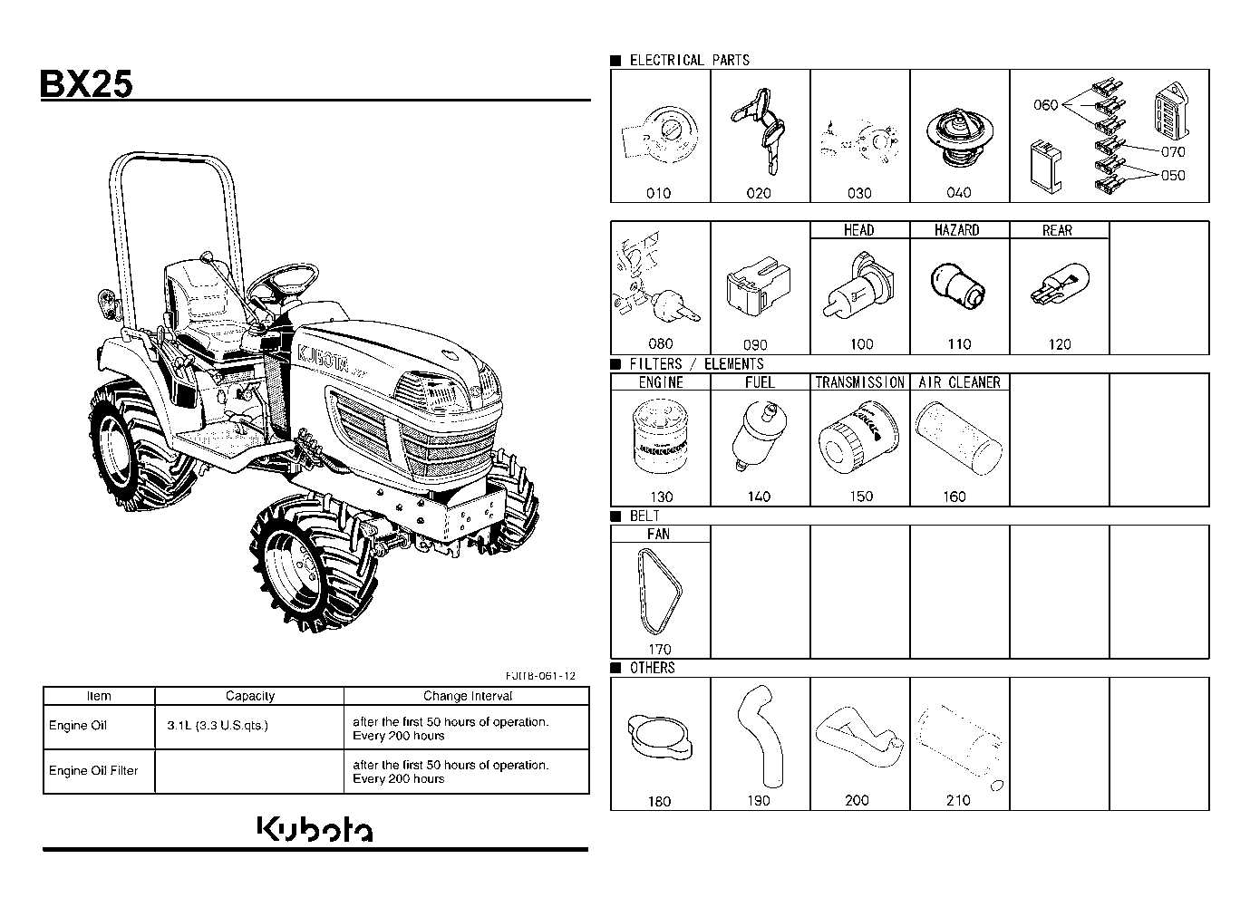 kubota bx parts diagram