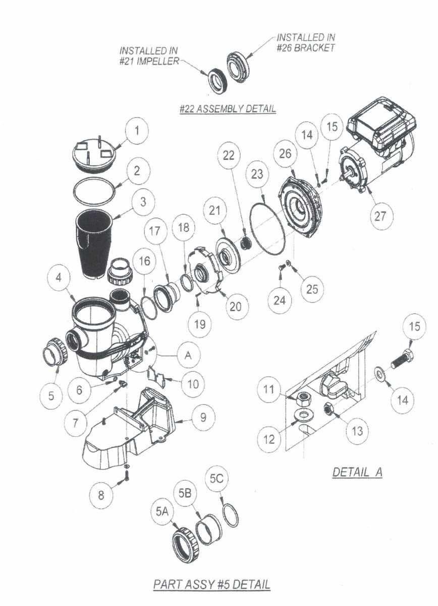 century pool pump motor parts diagram