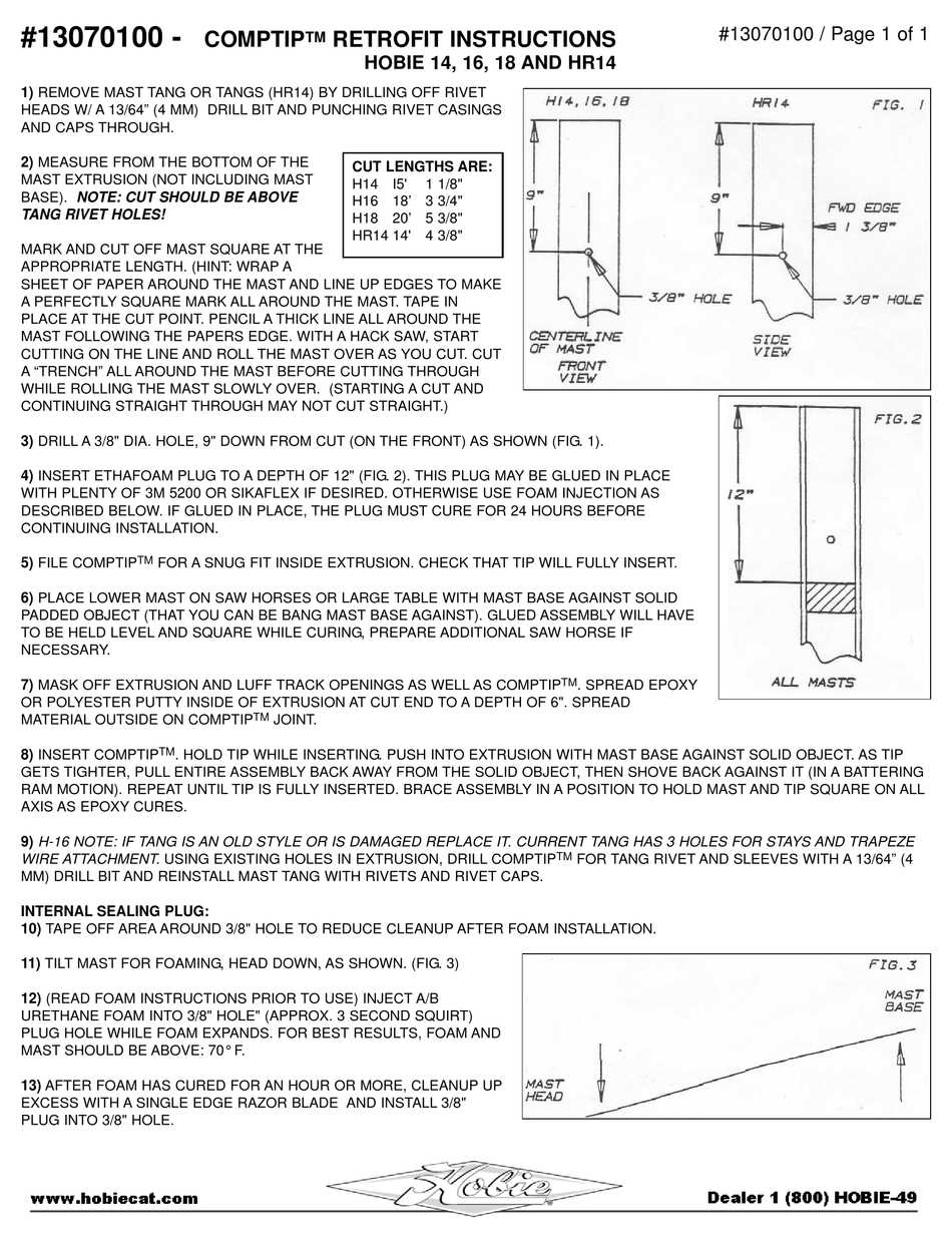 hobie 14 parts diagram