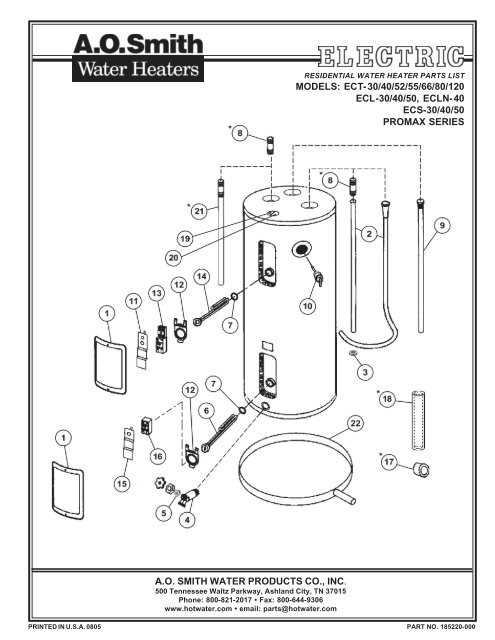 electric water heater parts diagram