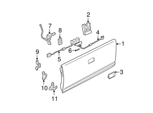 chevy tailgate parts diagram