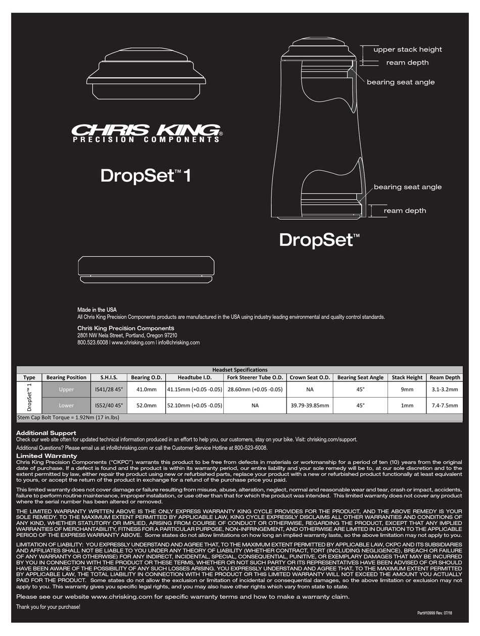 chris king headset parts diagram