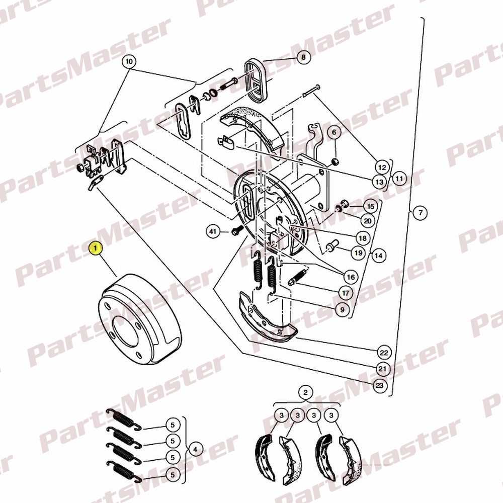 club car brake parts diagram