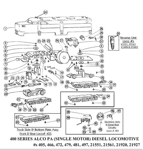 lionel train parts diagram