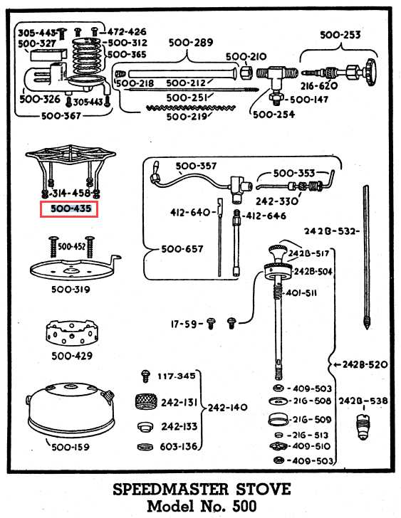 coleman stove parts diagram