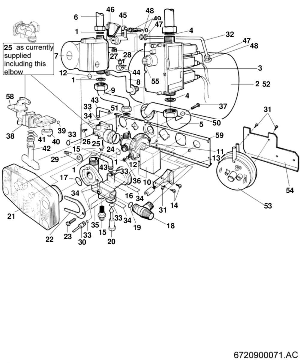 combi boiler parts diagram