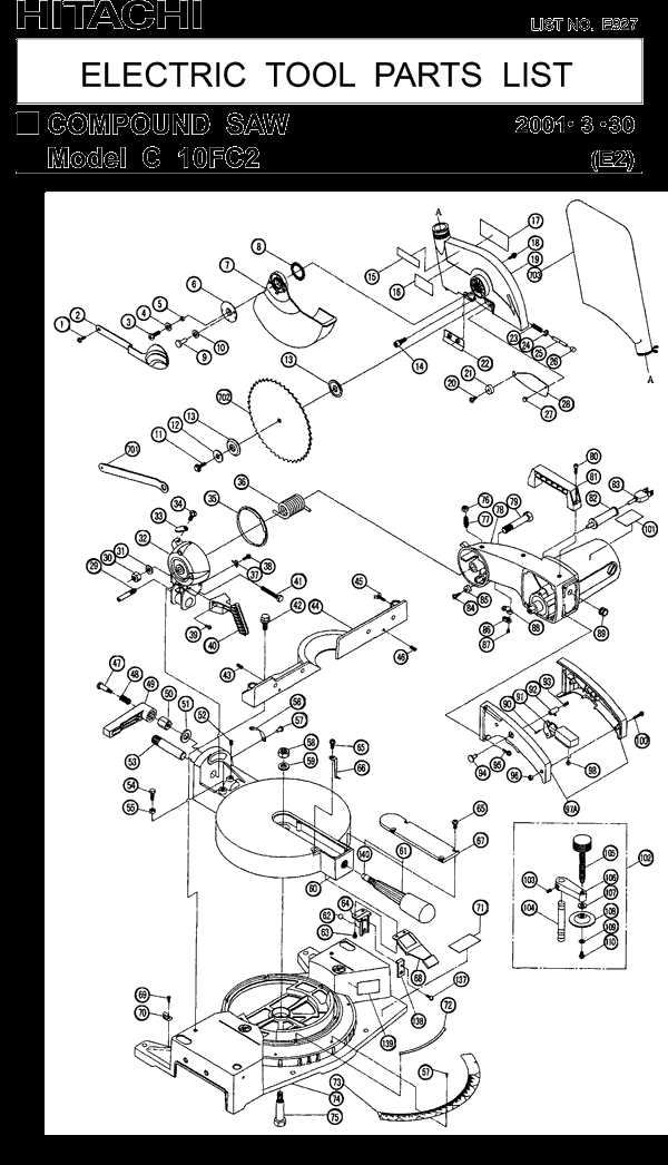 compound miter saw parts diagram