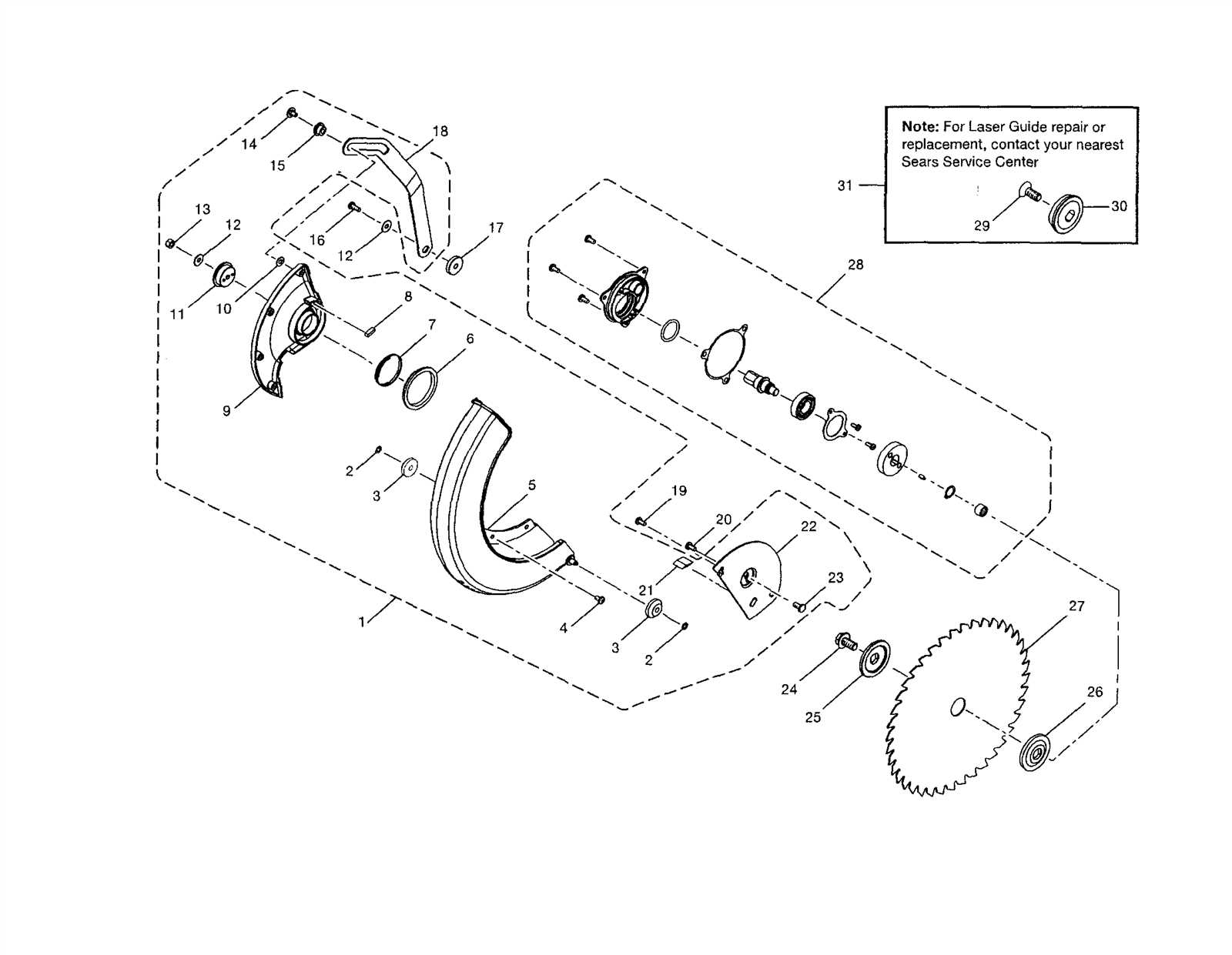 compound miter saw parts diagram