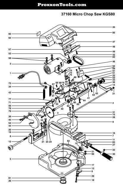 compound miter saw parts diagram