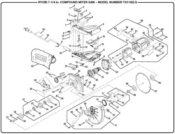 compound mitre saw parts diagram