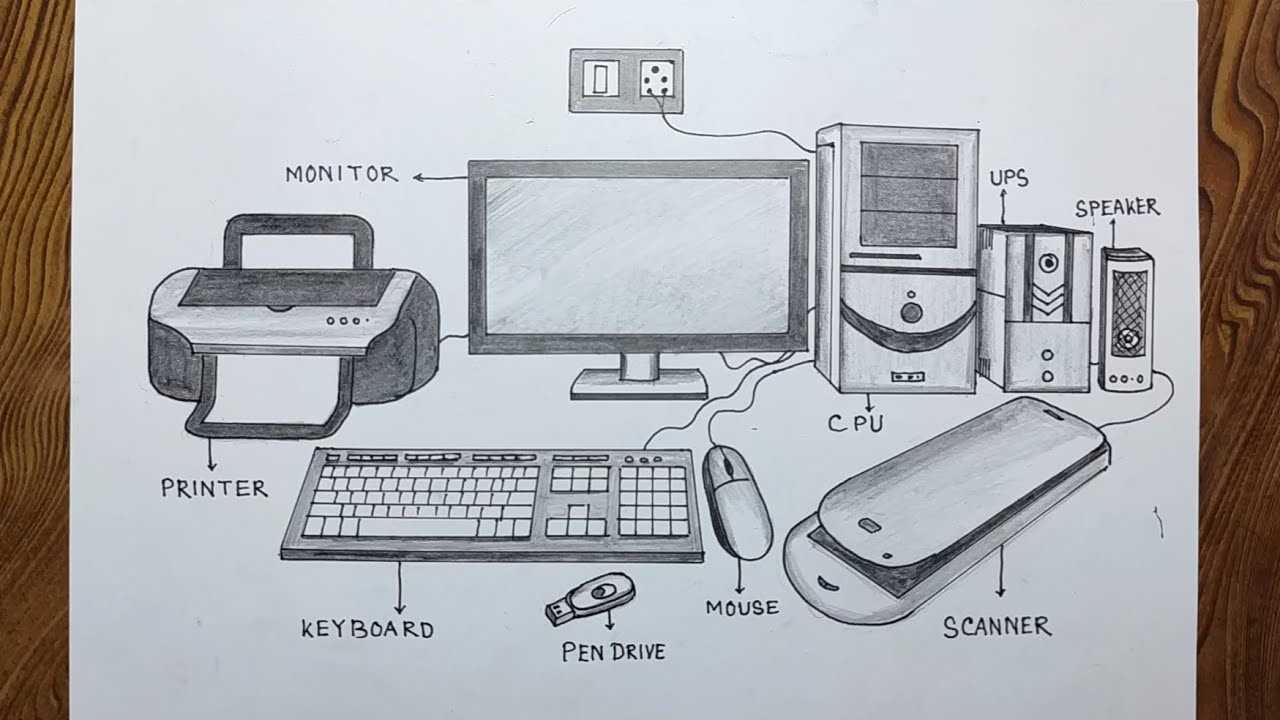 computer diagram with parts