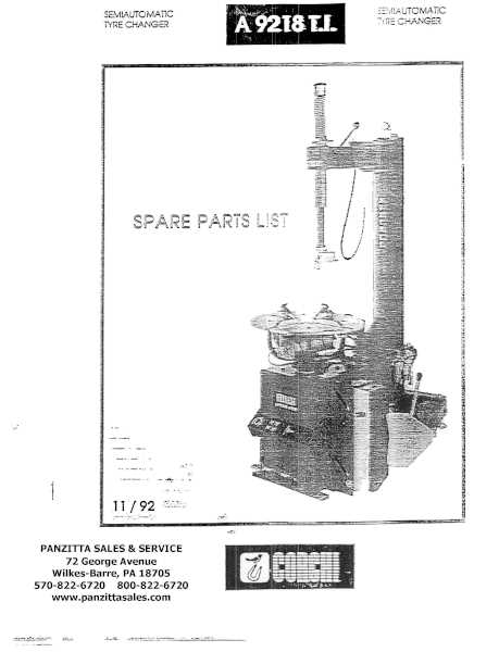 corghi tire machine parts diagram