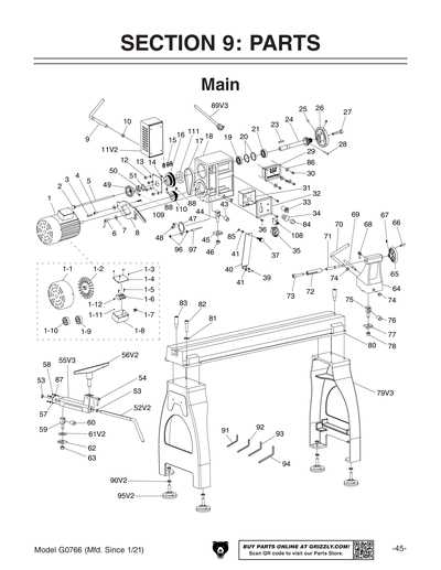 craftsman 109 lathe parts diagram