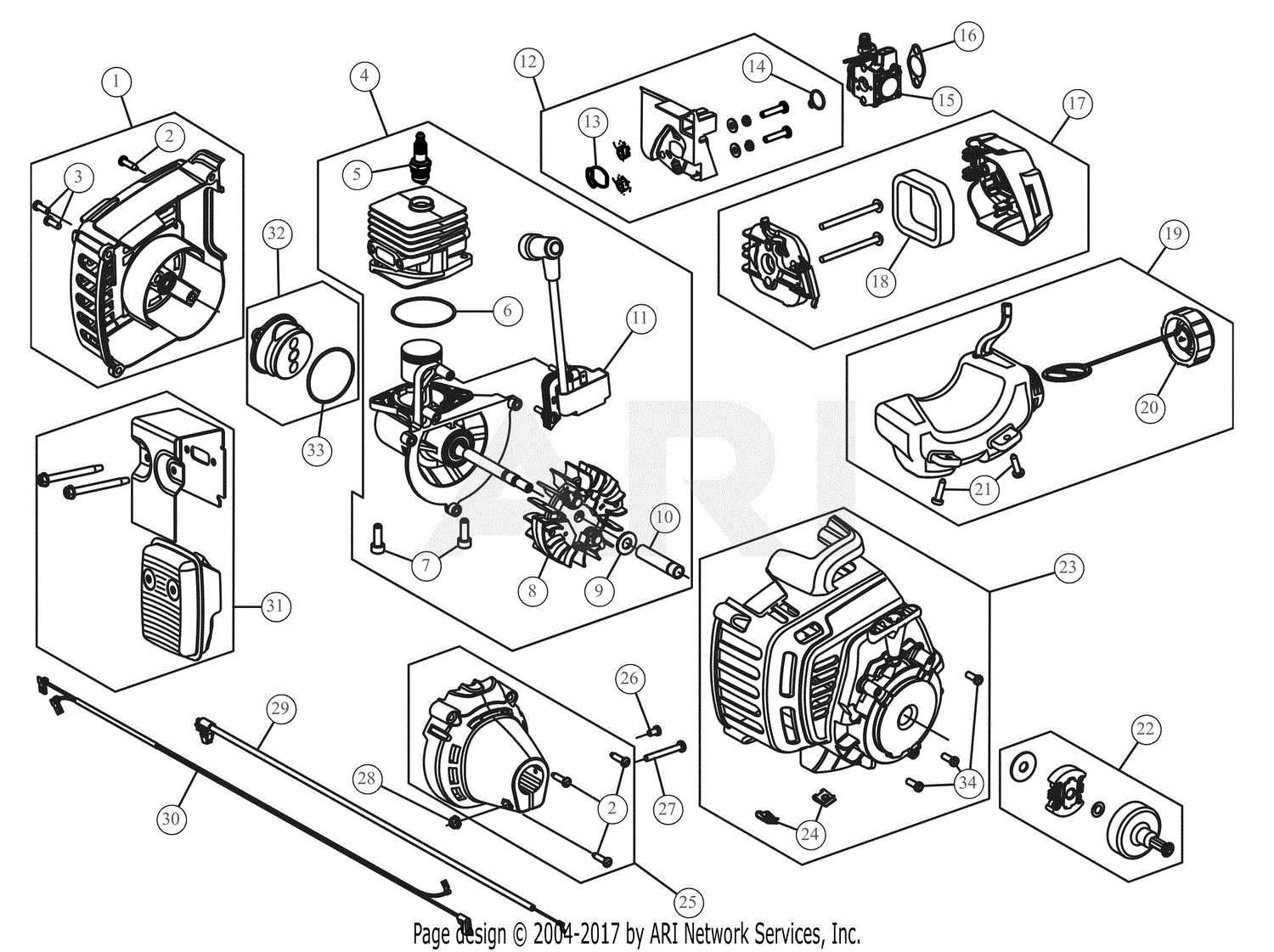 craftsman 25cc weed wacker parts diagram