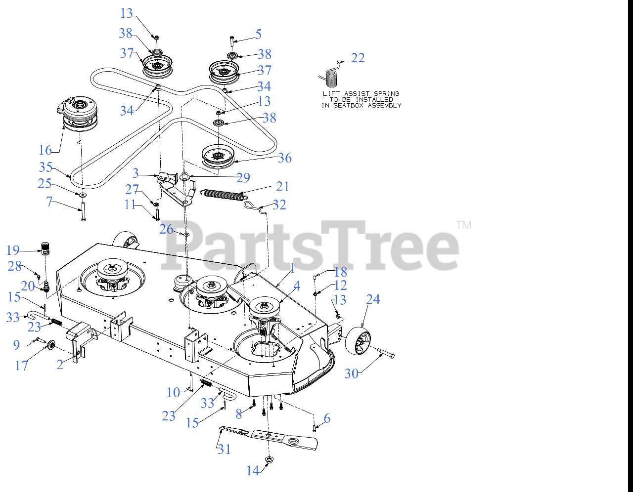 craftsman 42 deck parts diagram