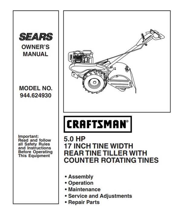 craftsman 5 hp tiller parts diagram