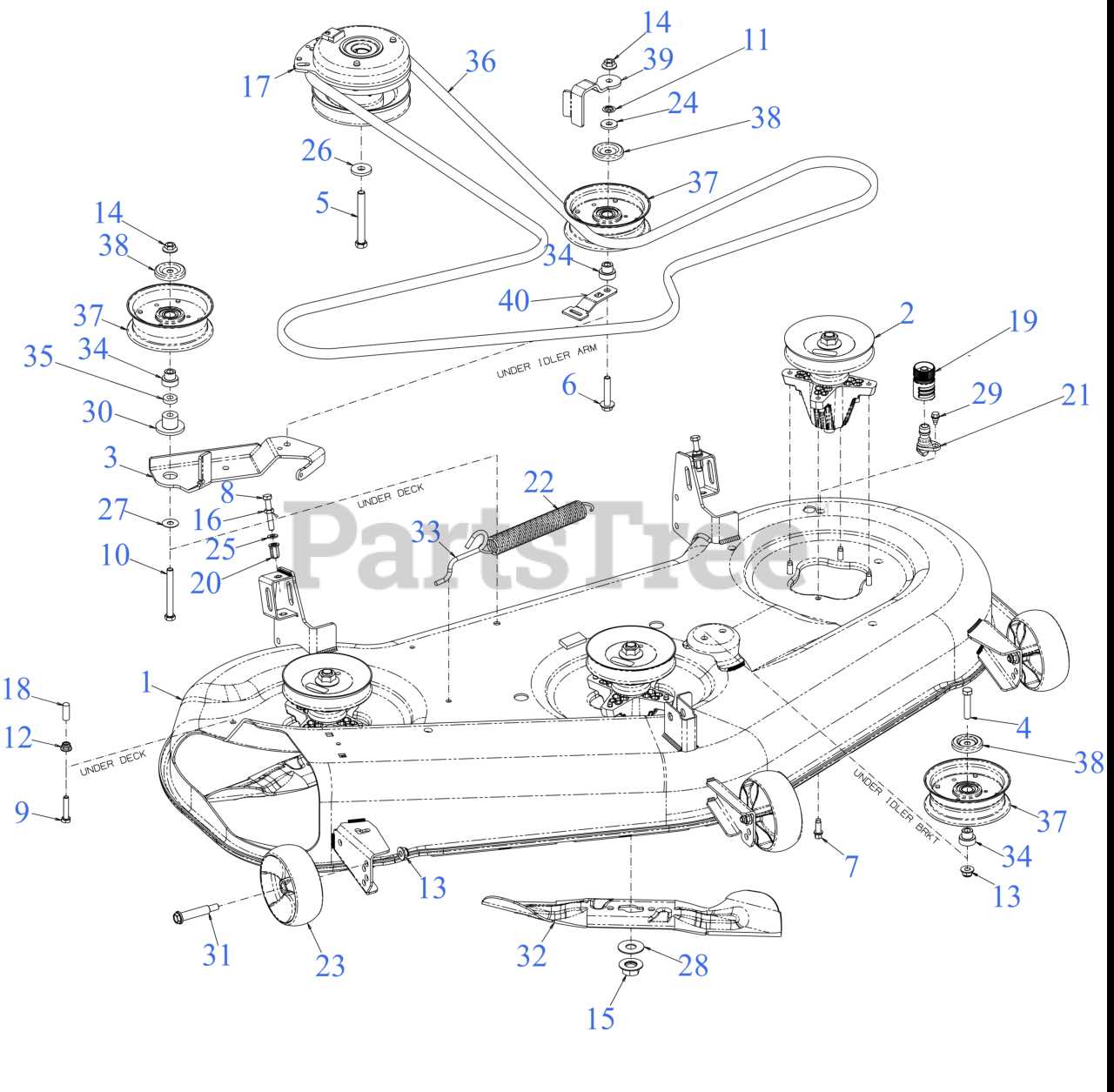 craftsman 54 mower deck parts diagram