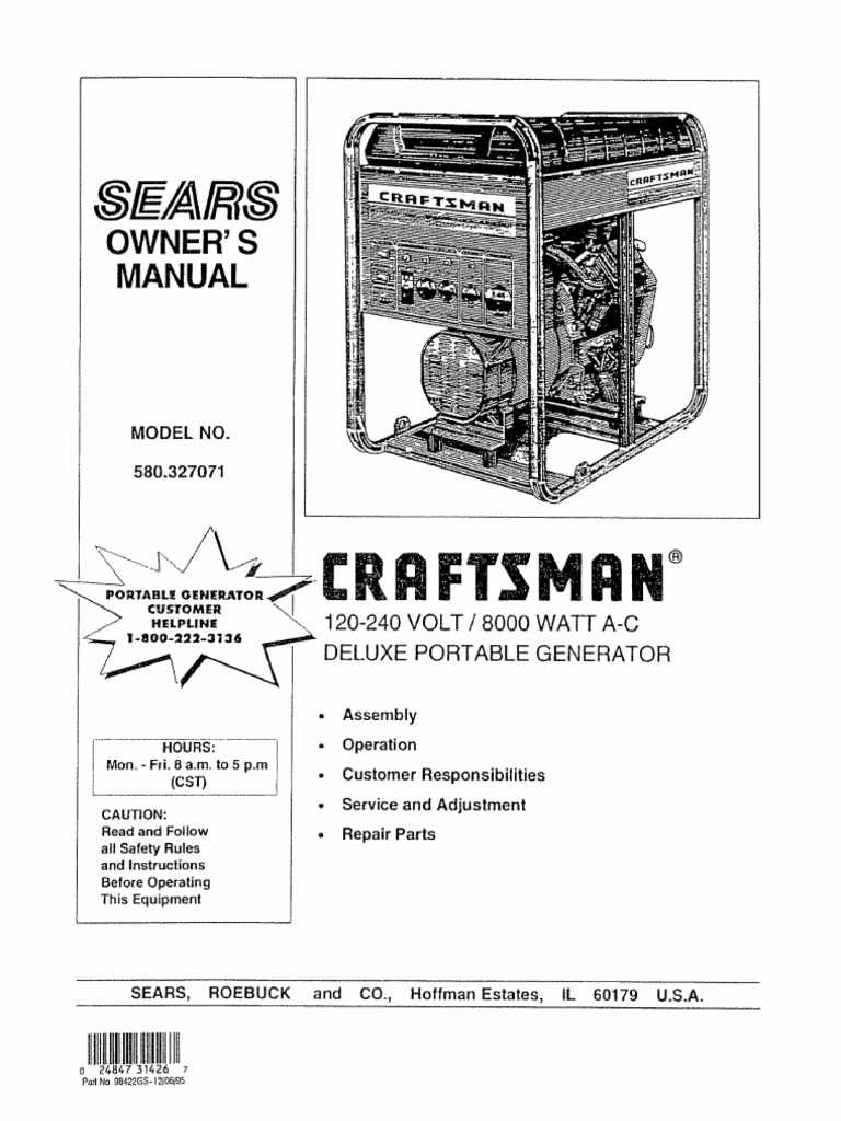 craftsman generator parts diagram