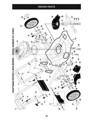 craftsman lawn mower parts diagram