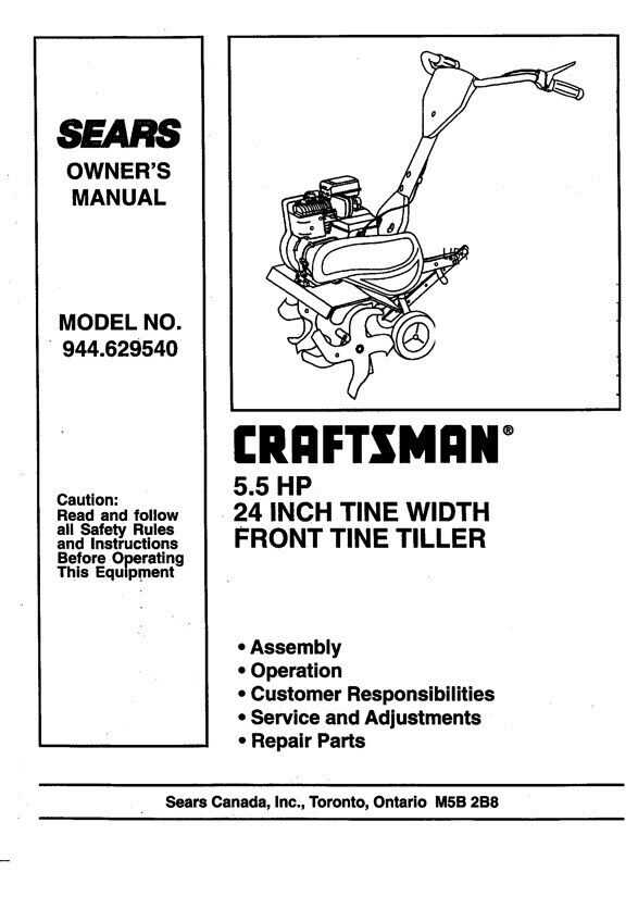 craftsman mini tiller parts diagram